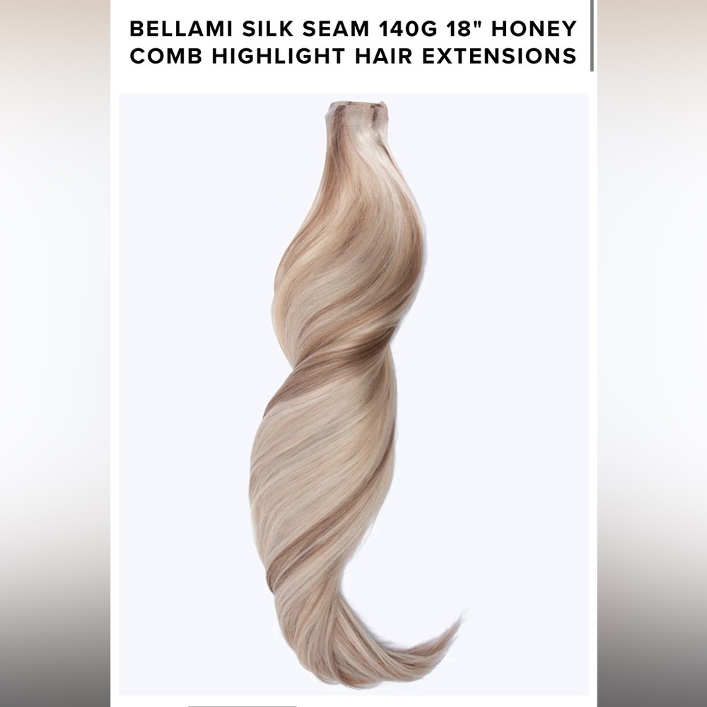 BELLAMI SILK SEAM 18" HONEY COMB HIGHLIGHT HAIR EXTENSIONS. With bag
